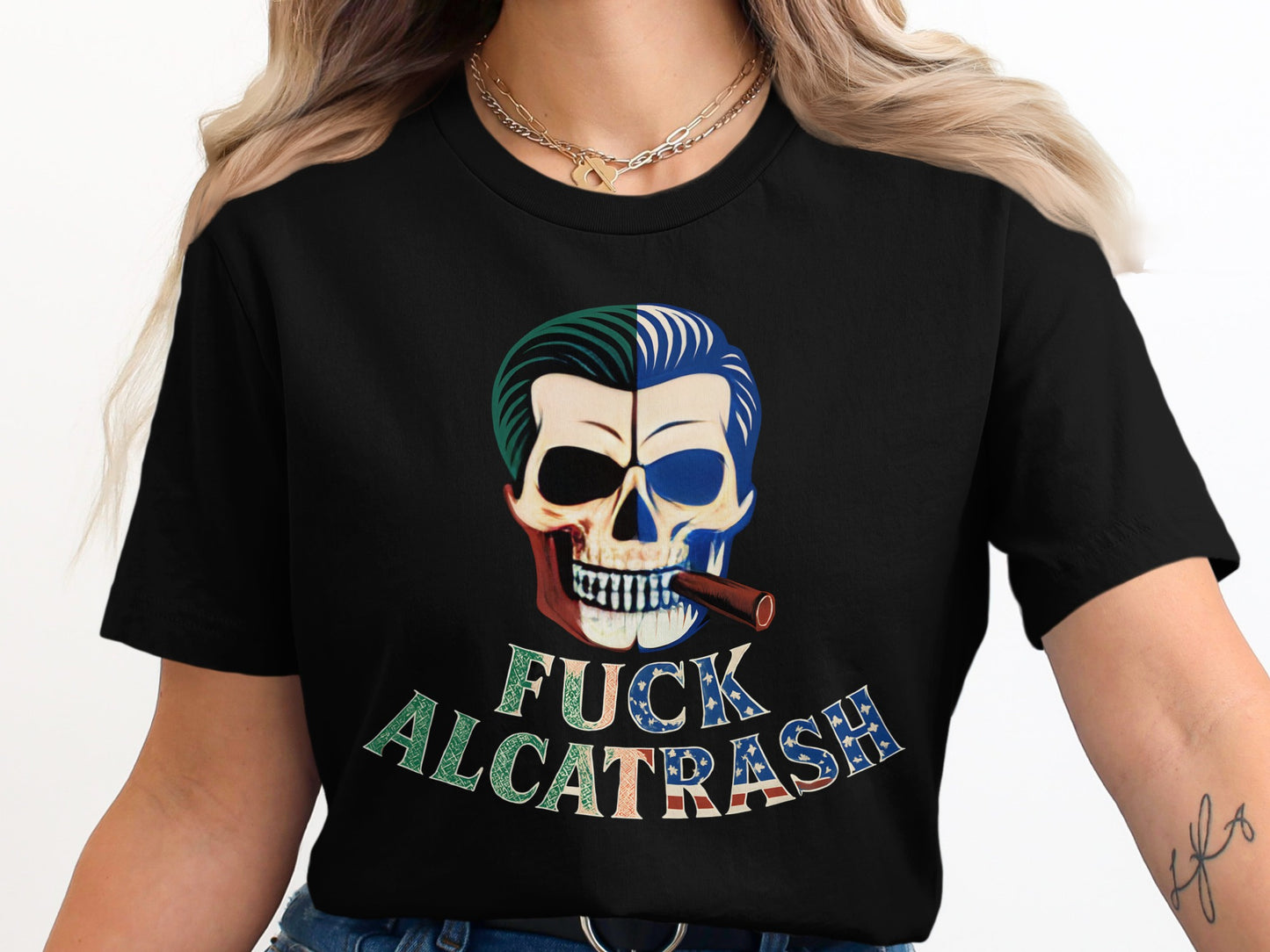Fuck Alcatrash Skull Design Graphic T-Shirt product