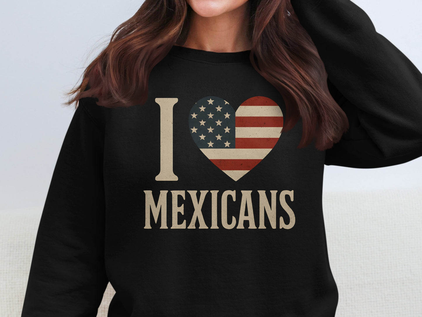 I Love Mexicans American Flag Heart Design product type
