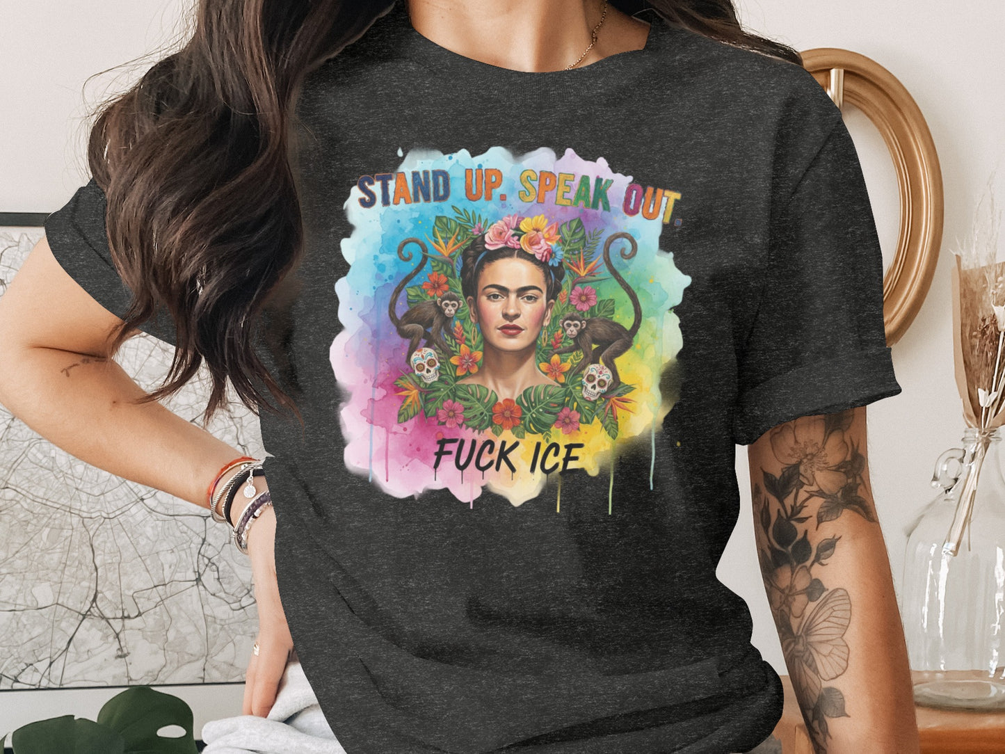 Stand Up Speak Out Fuck ICE graphic shirt product type