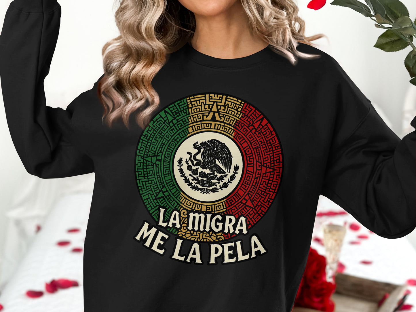 La Migra Me La Pela Graphic Print Long Sleeve Shirt product