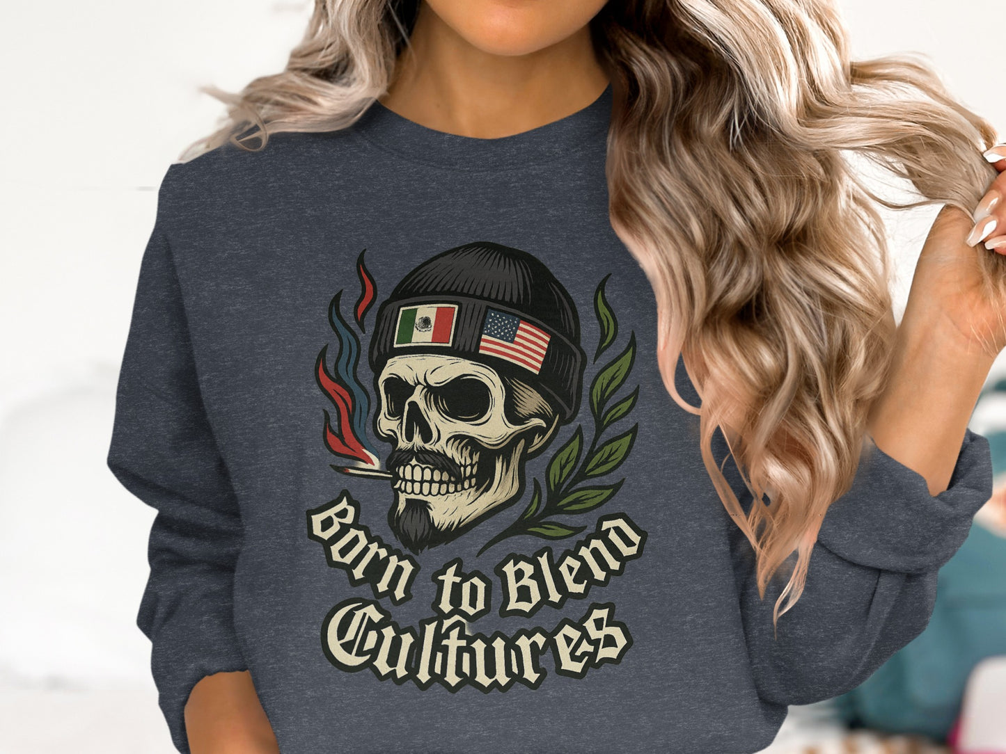 Born to Blend Cultures Skull Graphic product