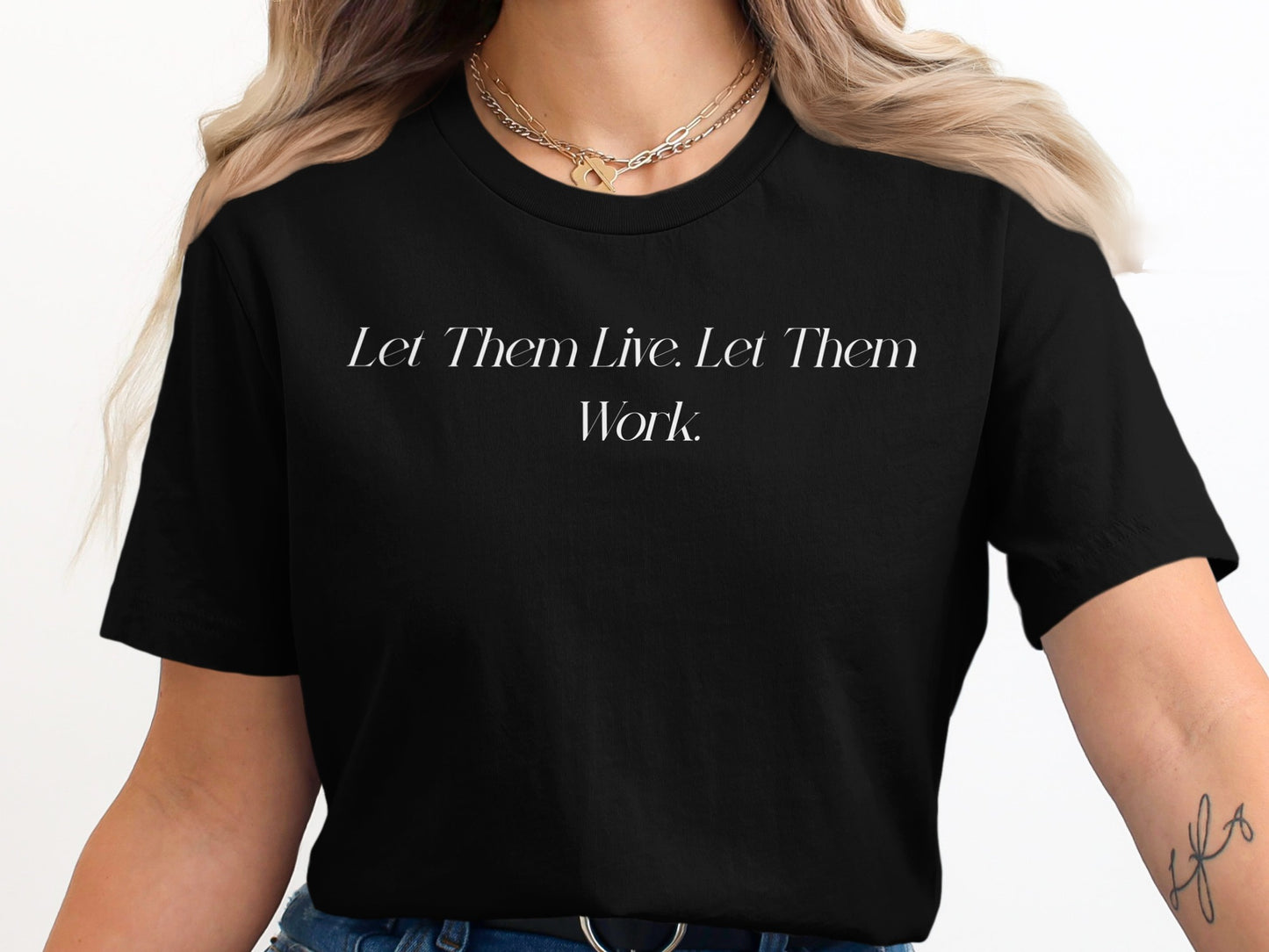 Empowering Slogan Black Graphic Tee Shirt product