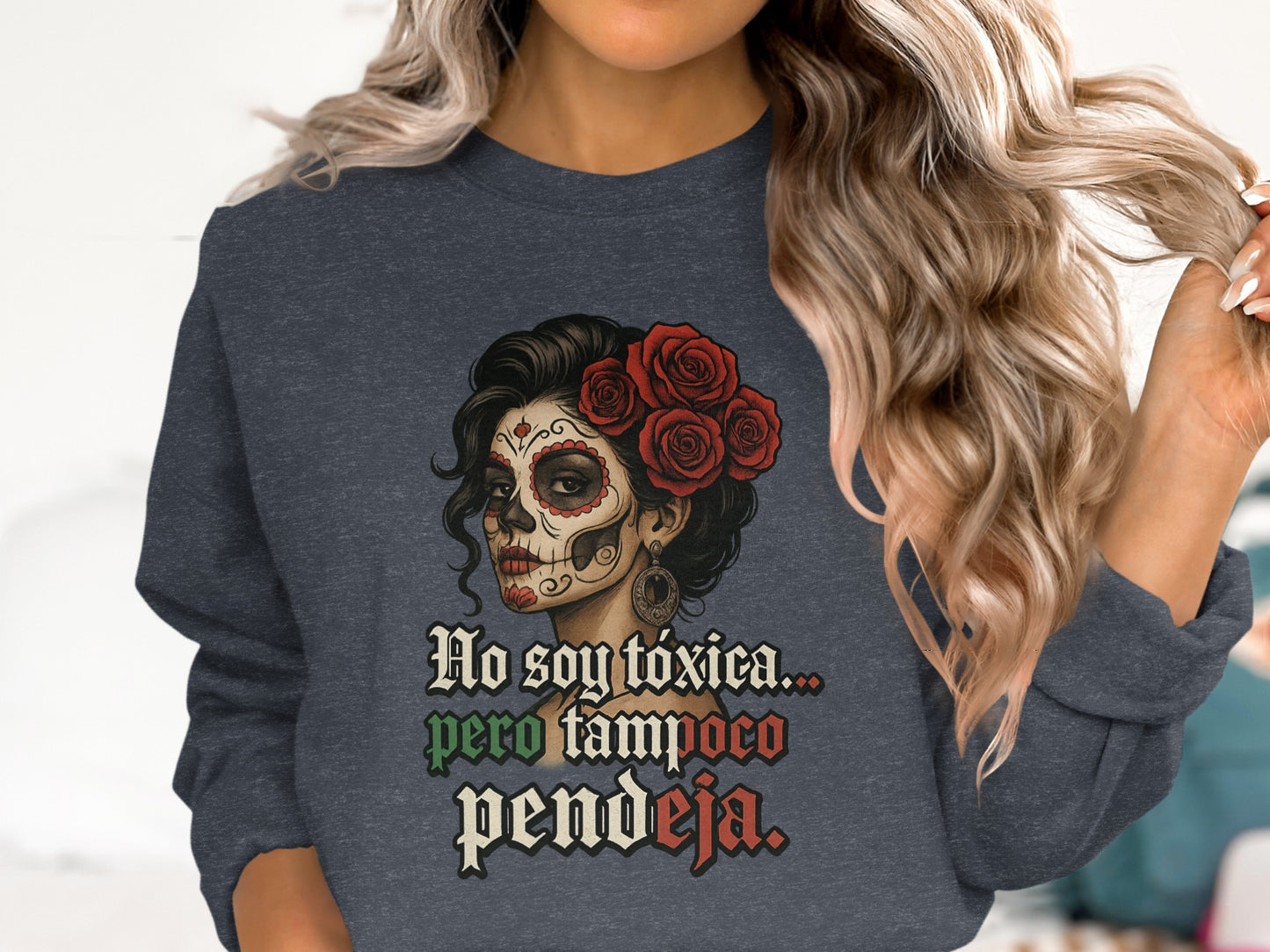 No Soy Toxica Graphic Pullover Featuring Sugar Skull product