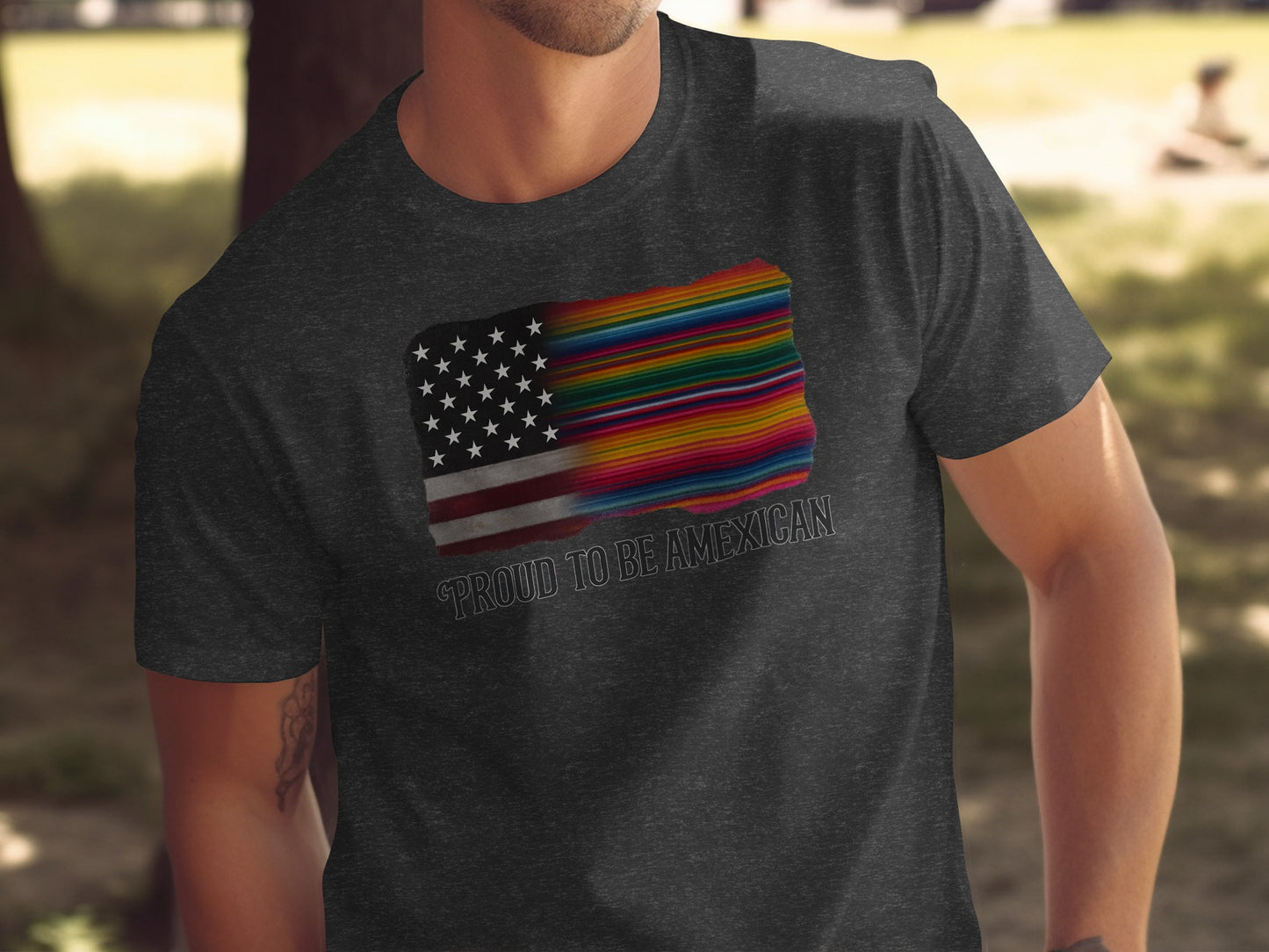 Proud To Be Amexican Patriotic Graphic T-shirt