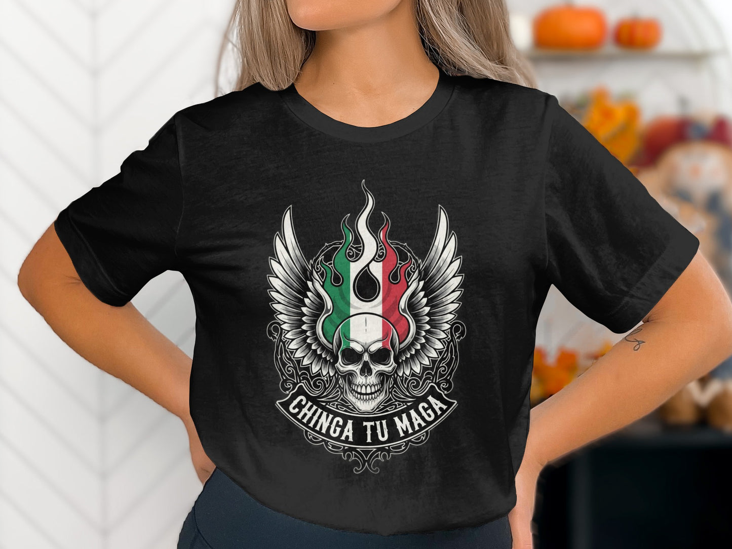 Chinga Tu Maga Stylish Graphic Tee With Skull Design