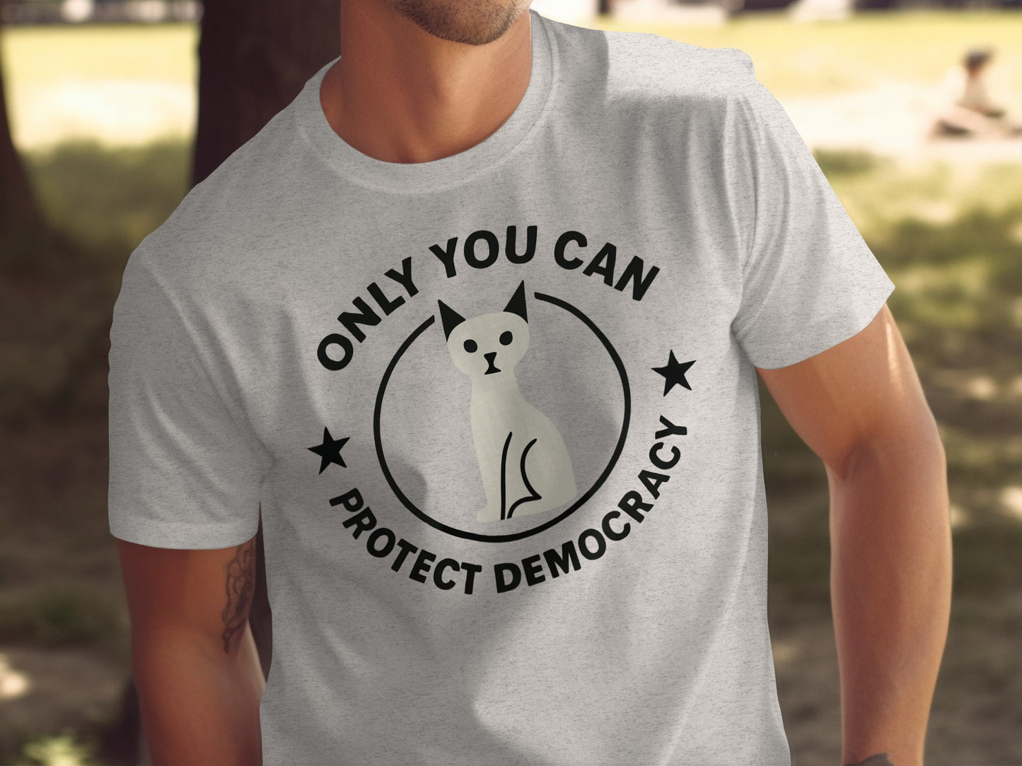 Only You Can Protect Democracy Cat Graphic T-shirt