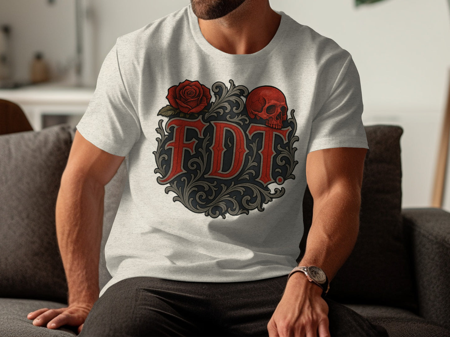 FDT Skull and Rose Graphic Casual Wear T-Shirt product