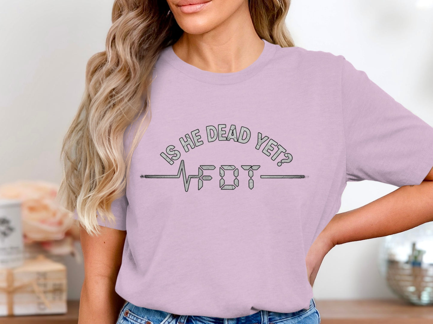 Is He Dead Yet Heartbeat Design T-shirt product