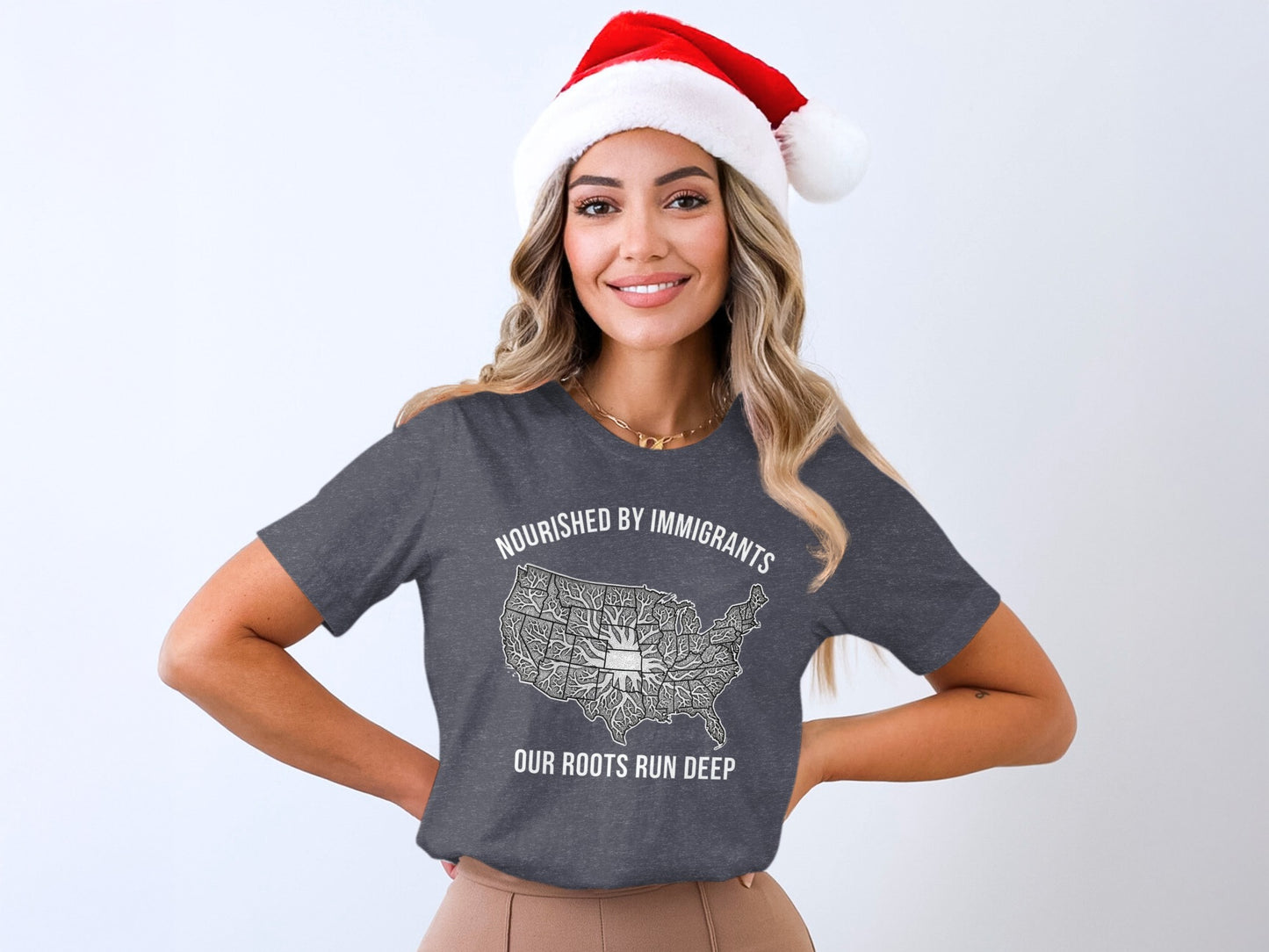 Nourished by Immigrants Our Roots Run Deep T-shirt