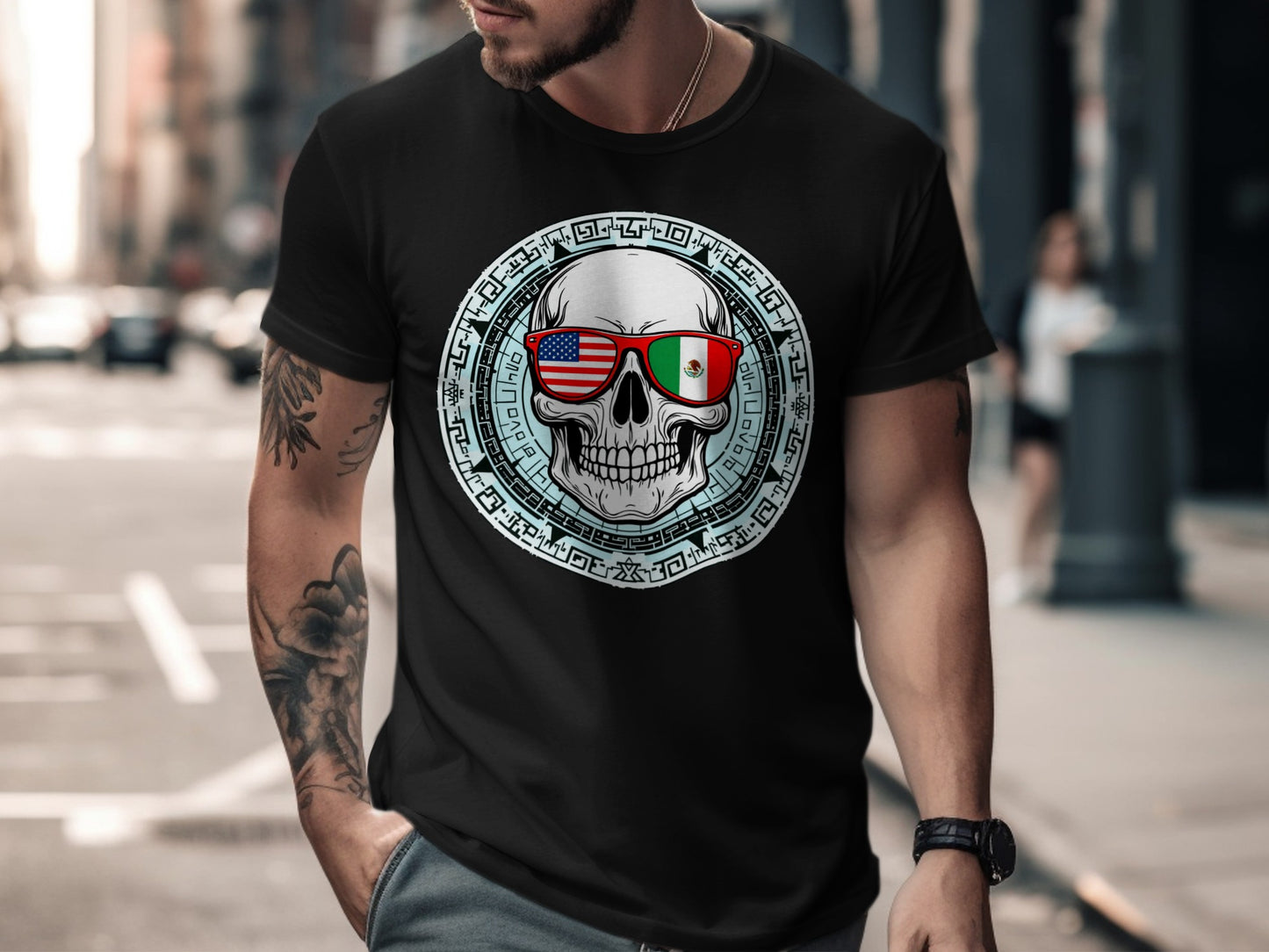 Patriotic Skull Graphic Tee for Cool Casual Style product