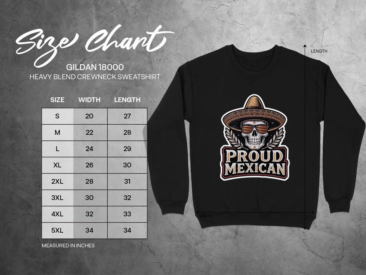 Proud Mexican Skull Design Crewneck Sweatshirt product