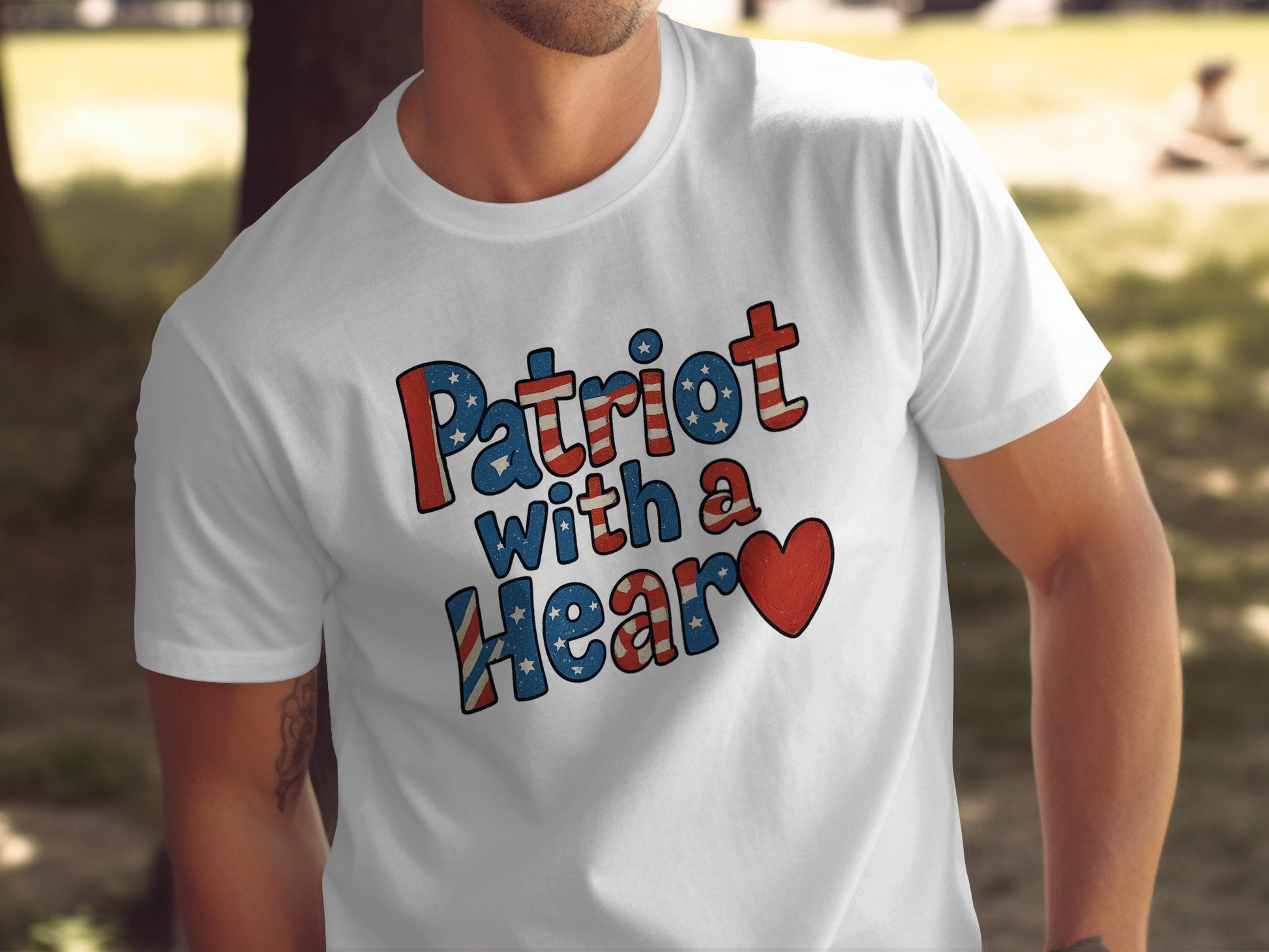 Patriot with a Heart Graphic Design Shirt product type