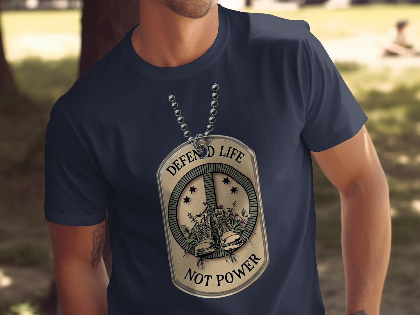 Defend Life Not Power Graphic Tee Stylish Clothing