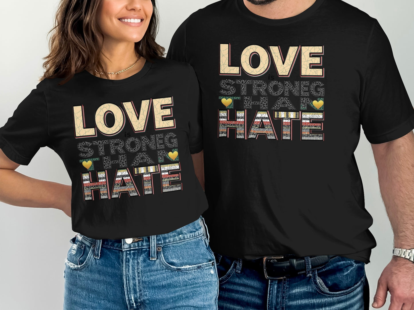 Love Strong Hate Printed Cotton T-Shirt product