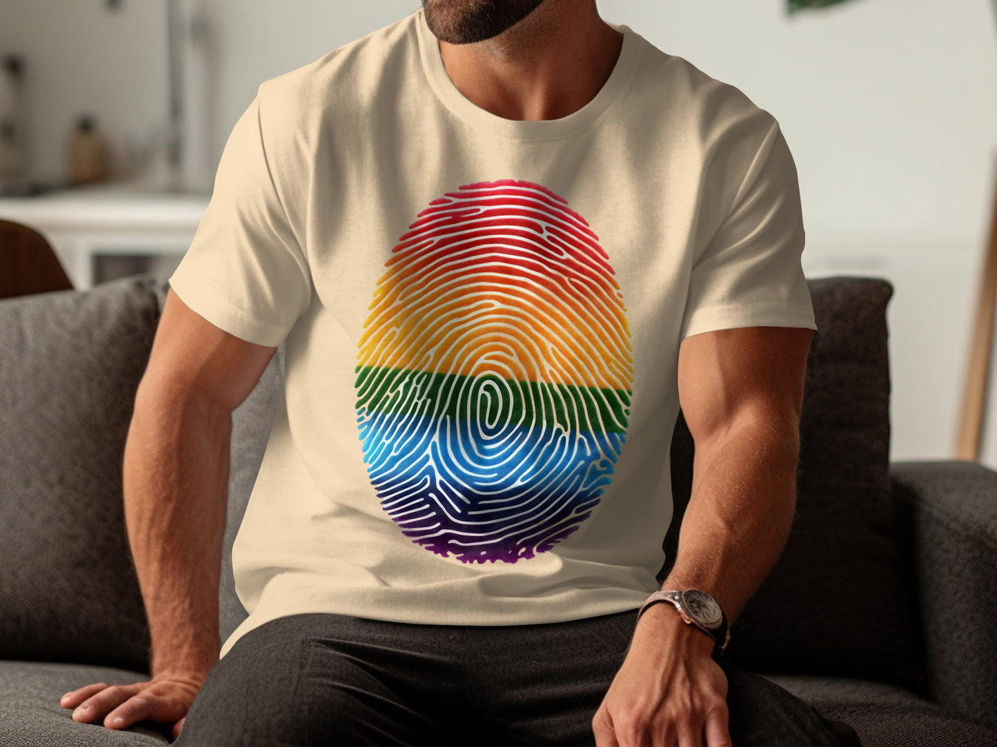 Colorful Fingerprint Design T-Shirt product