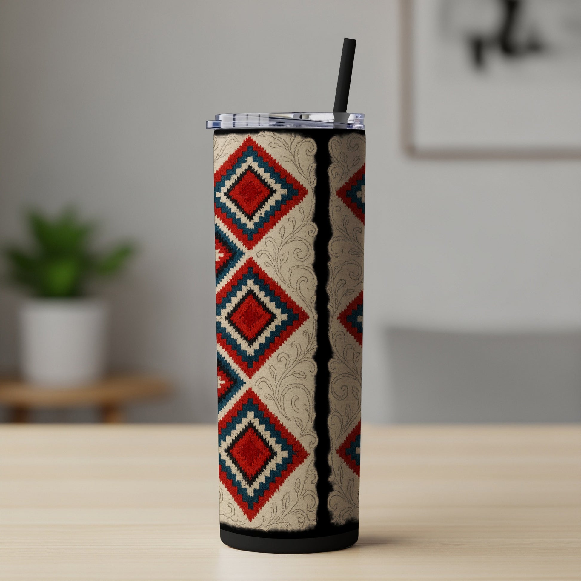 Geometric Diamond Patterned Tumbler Sleek Drinkware Product