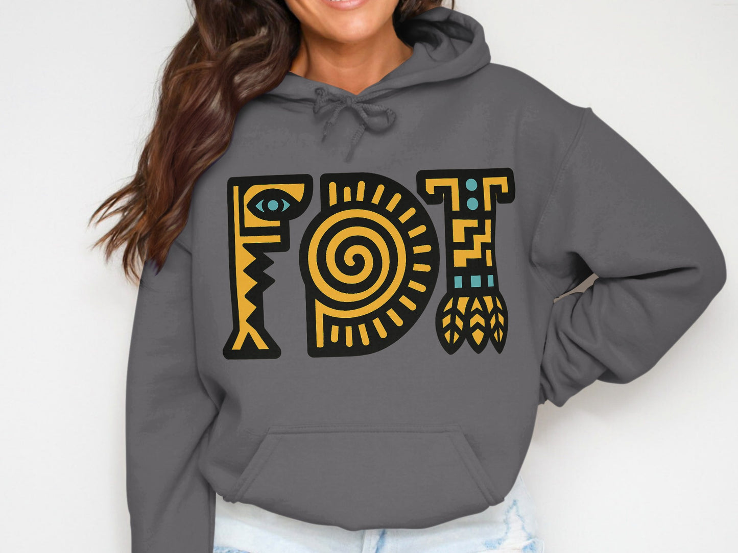 Tribal Patterned Grey Hoodie product