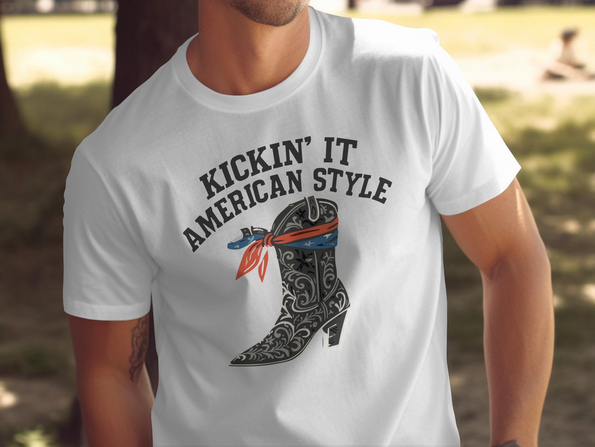 Kickin' It American Style Cowboy Boot T-Shirt product