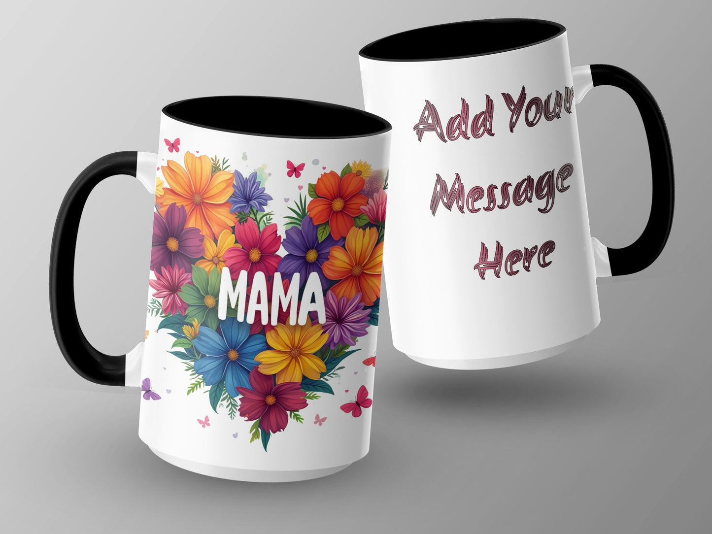Colorful Floral Heart Mama Customizable Mug product