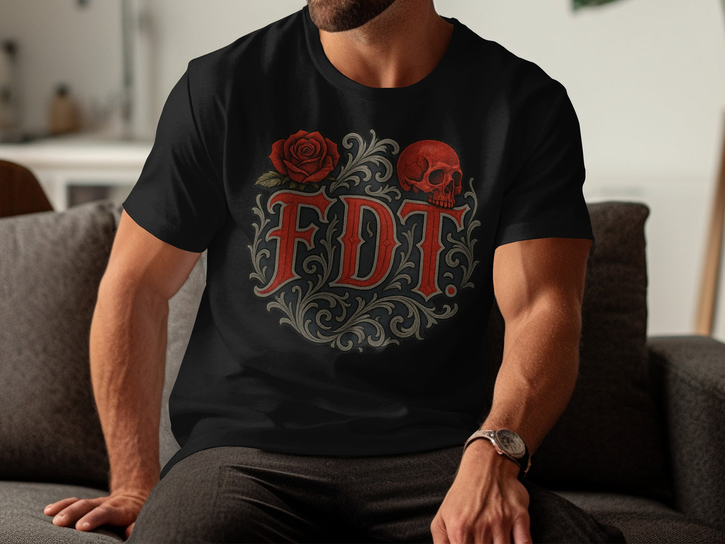 Skull and Rose Design FDT Graphic T-Shirt product