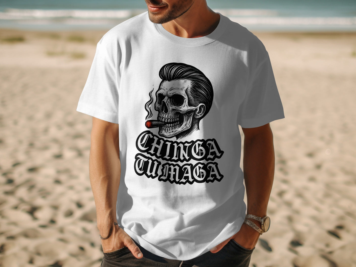 Chinga Tumaga Skull Design Graphic T Shirt product type