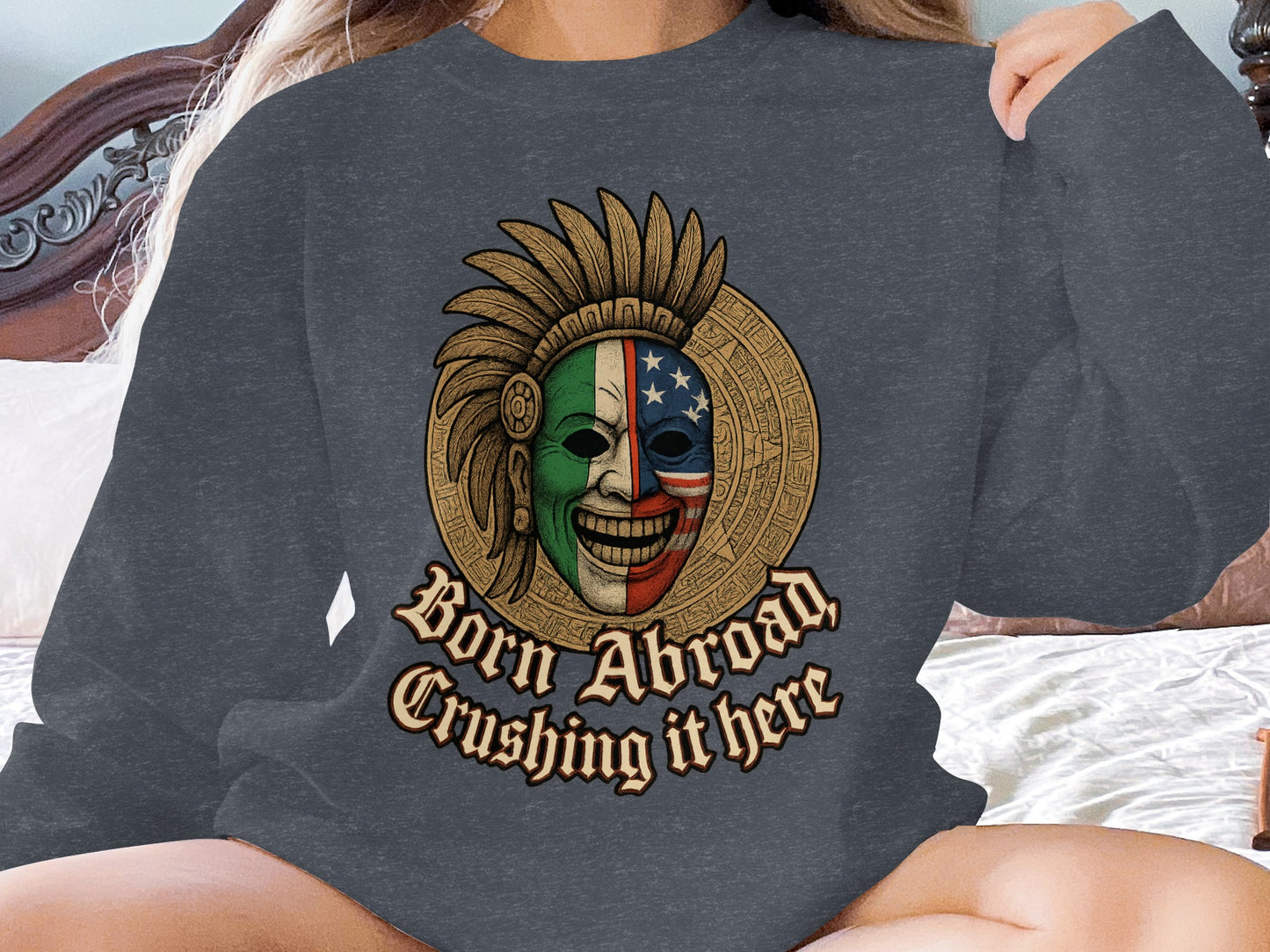 Born Abroad Crushing it Here Graphic Print Shirt product