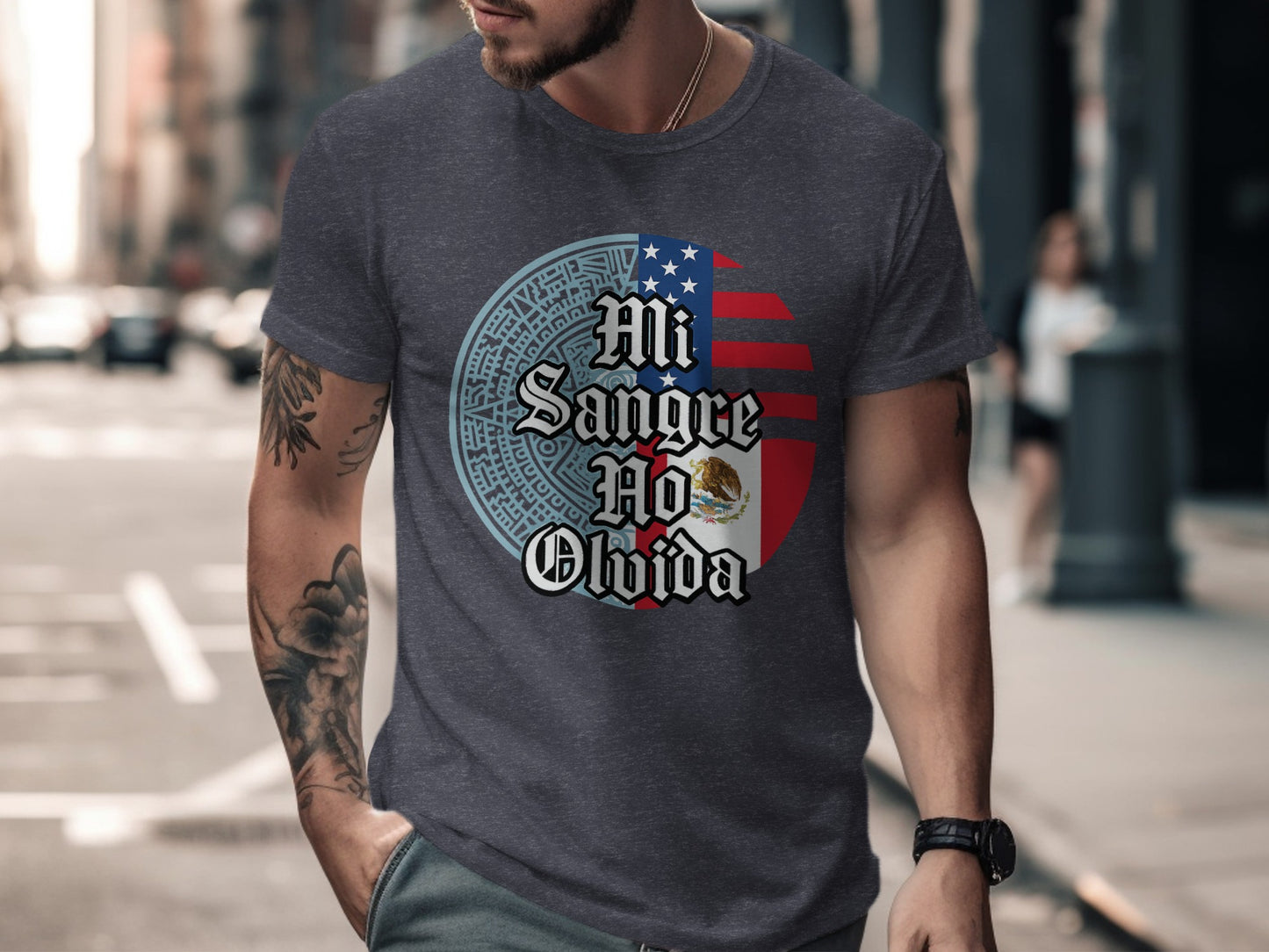 Mi Sangre No Olvida American Flag T-shirt product type