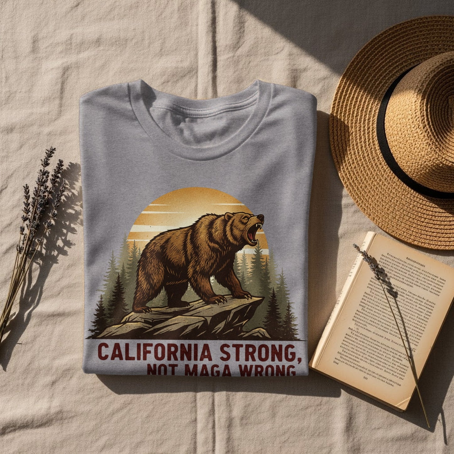 California Strong Not Maga Wrong Bear Graphic Shirt Product