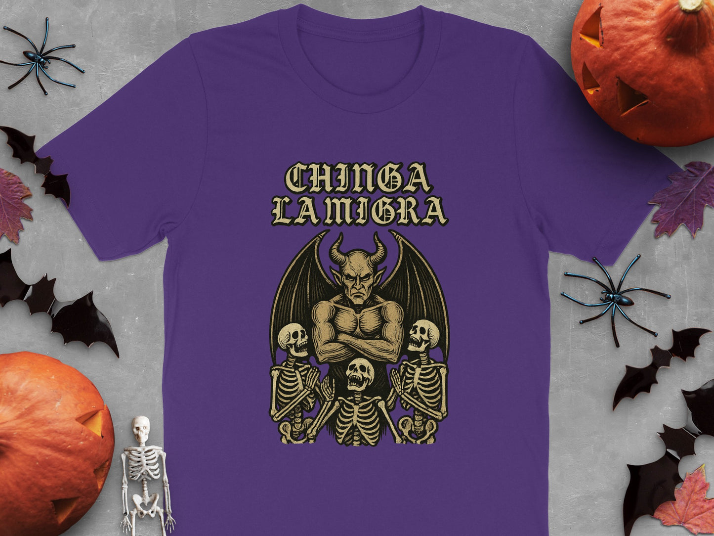 Skeleton Devil Graphic Tee Halloween Shirt product