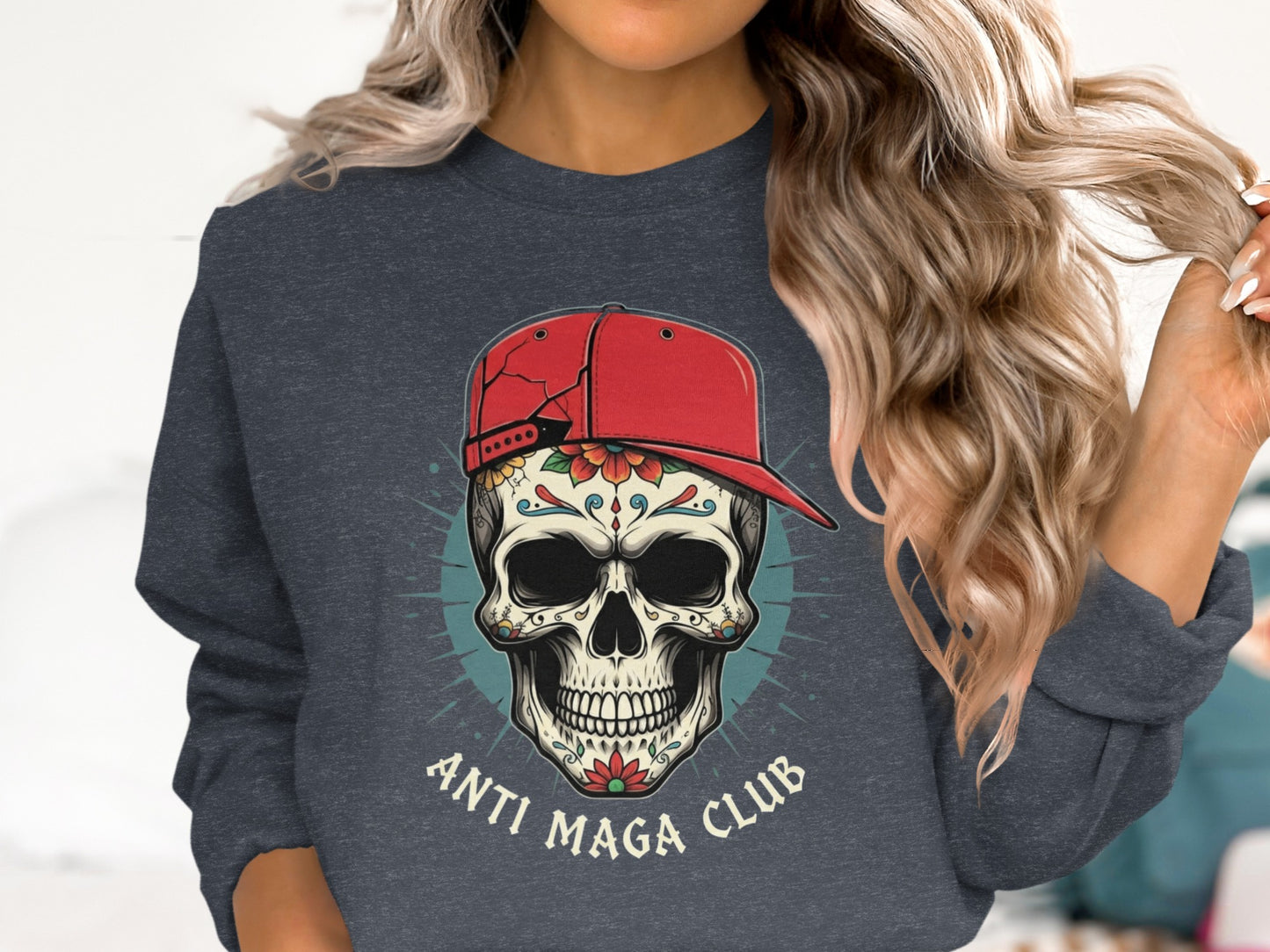 Anti Maga Club Skull Graphic Sweatshirt product type