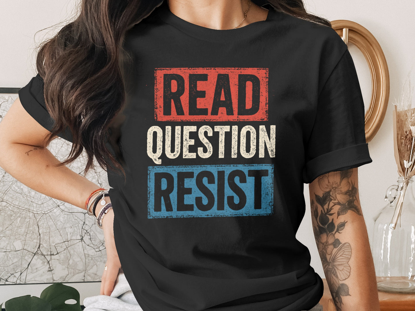 Read Question Resist Graphic T-Shirt Casual Wear product