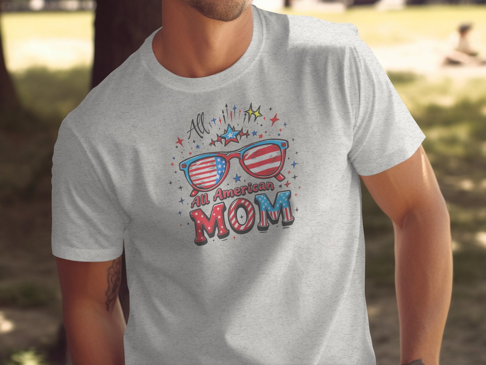 All American Mom Summer Patriotic Tee Shirt product