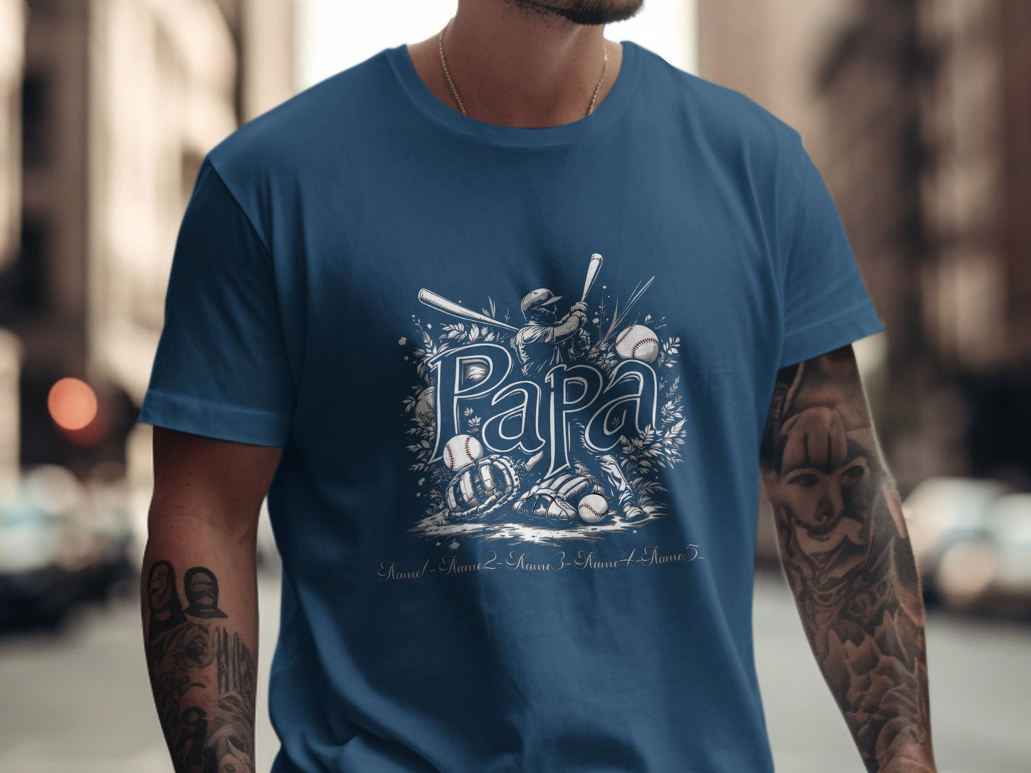 Papa Baseball Theme Graphic Short Sleeve Shirt product type