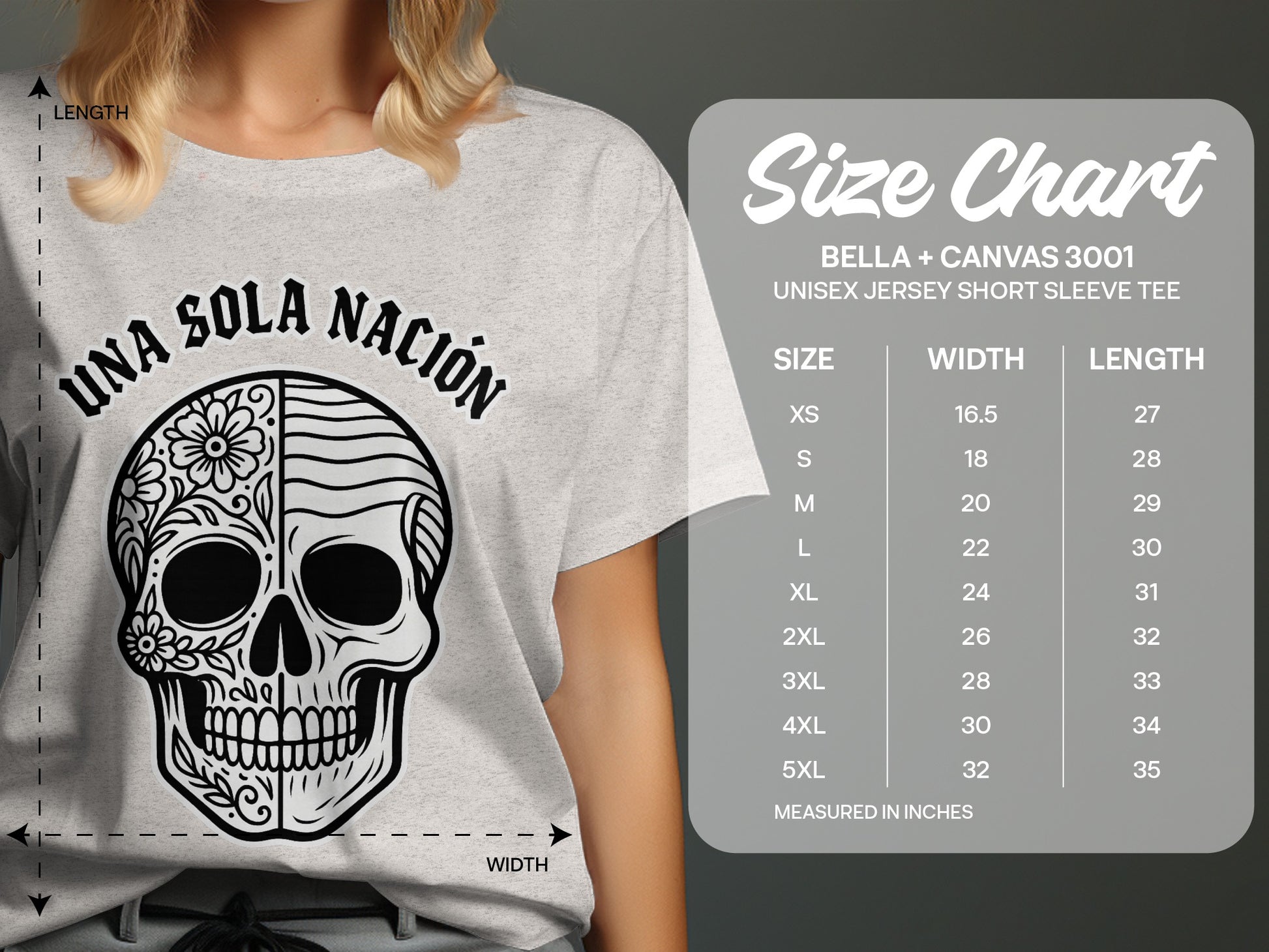 'Una Sola Nación Skull Print Unisex Tee product type'