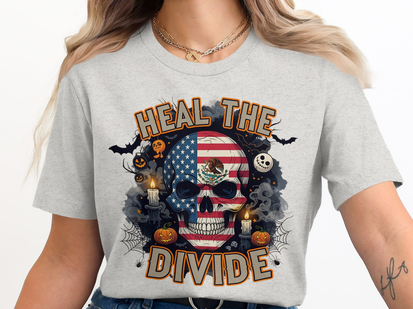Heal The Divide Skull Halloween Themed T-Shirt product
