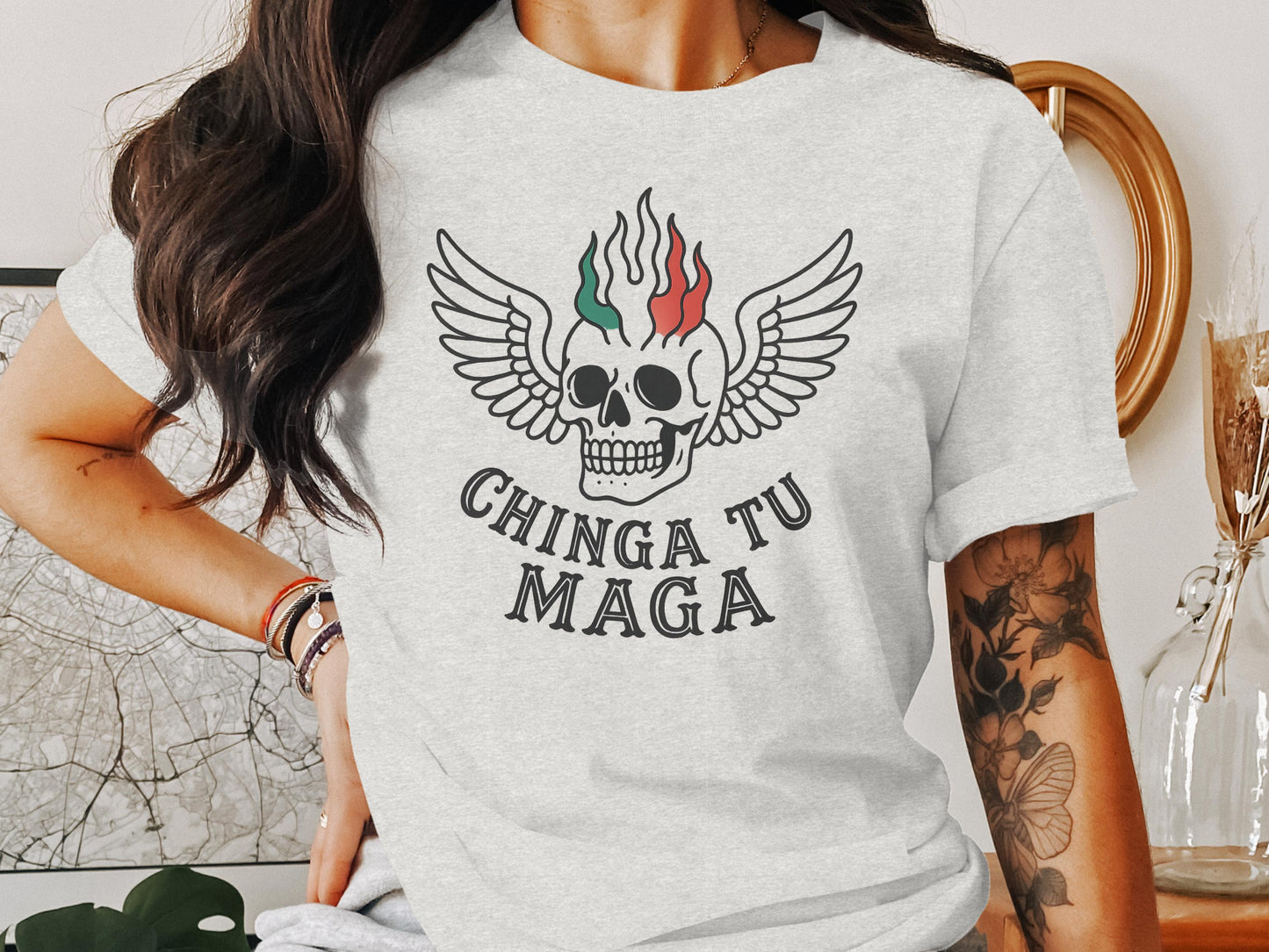 Chinga Tu Maga Skull Graphic Classic Tee product