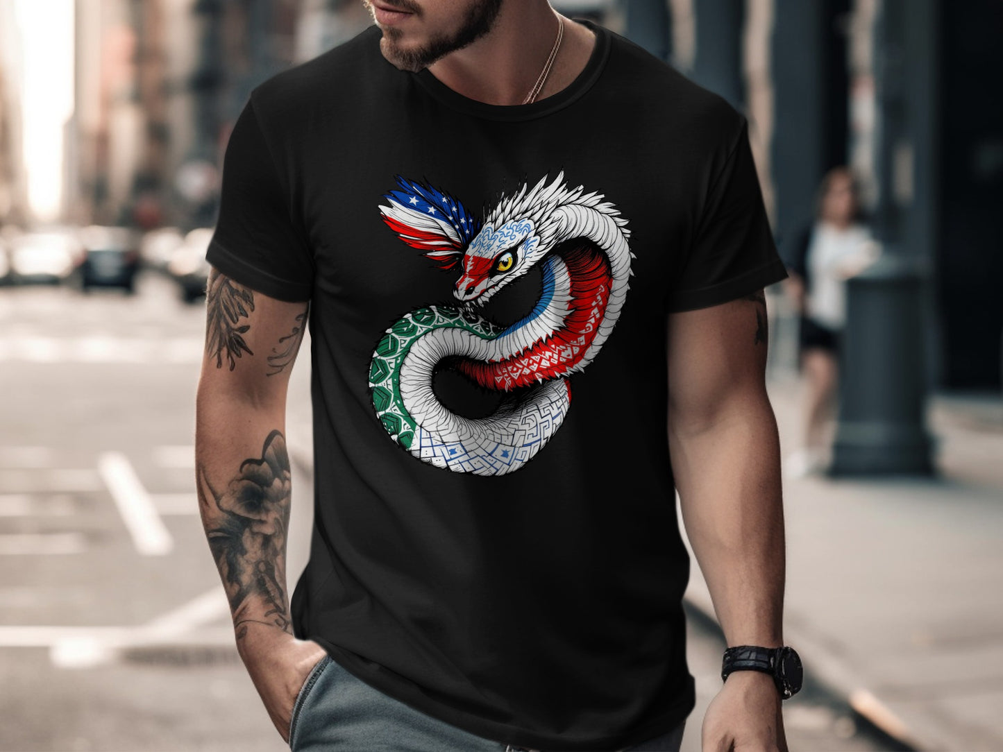 Bold Serpent Flag Design Men's T-shirt product type