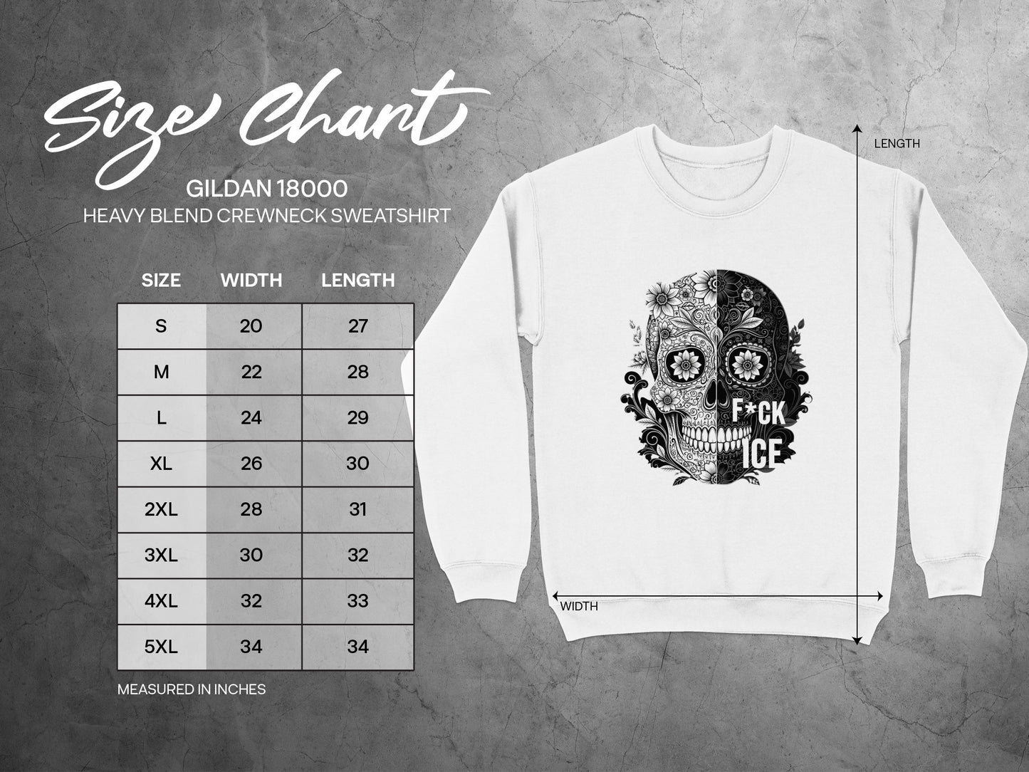 Intricate Skull Design Heavy Blend Crewneck Sweatshirt product