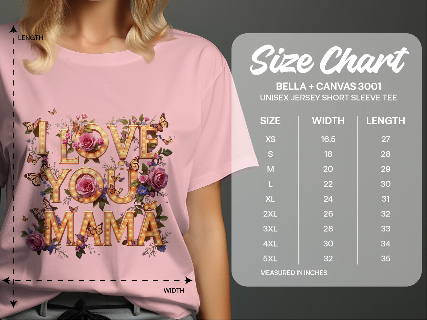 I Love You Mama Floral Unisex Jersey Short Sleeve T-shirt product