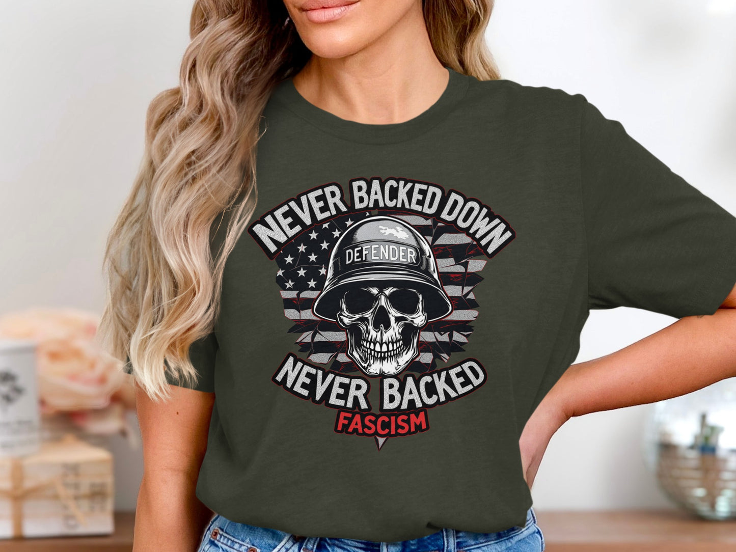 Never Backed Down Never Backed Fascism T-shirt