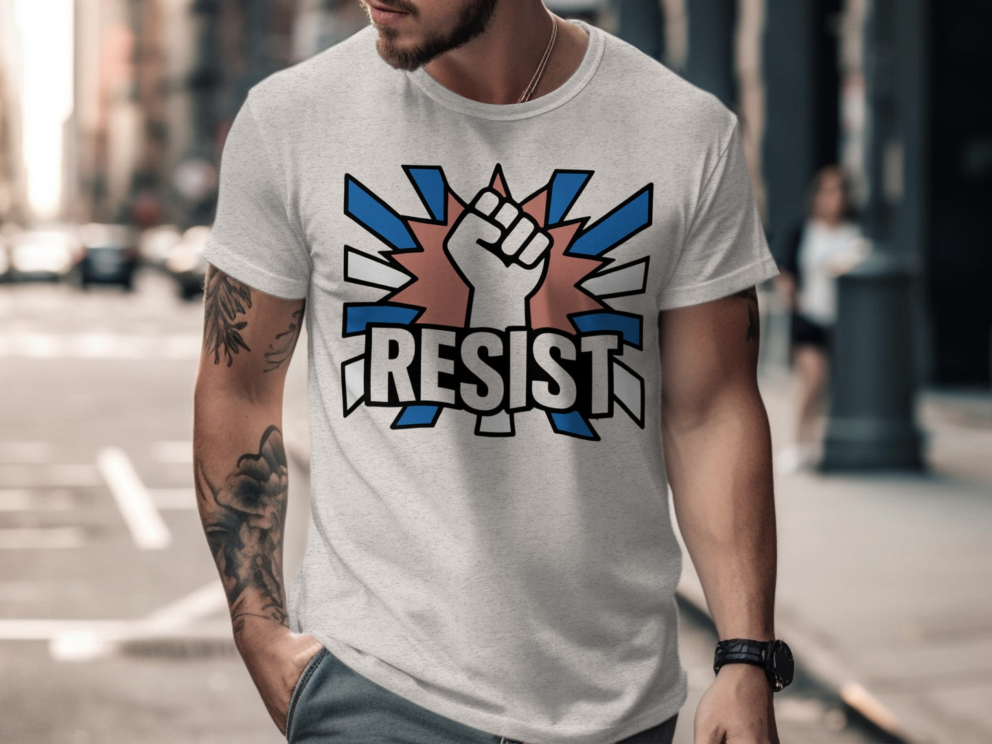 Resist Fist Graphic Print Tee Shirt product