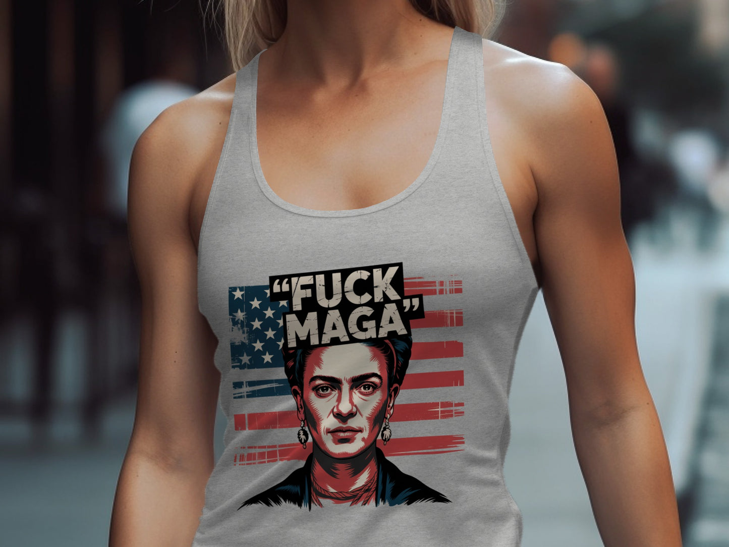 Bold Frida Inspired Fuck Maga Tank Top product type