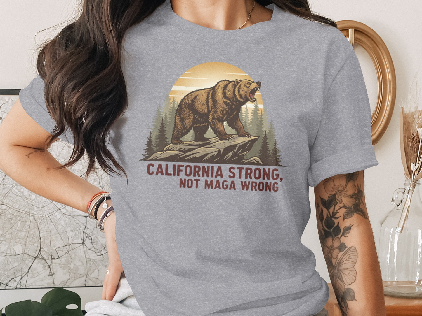 California Strong Not Maga Wrong Graphic T-Shirt product type