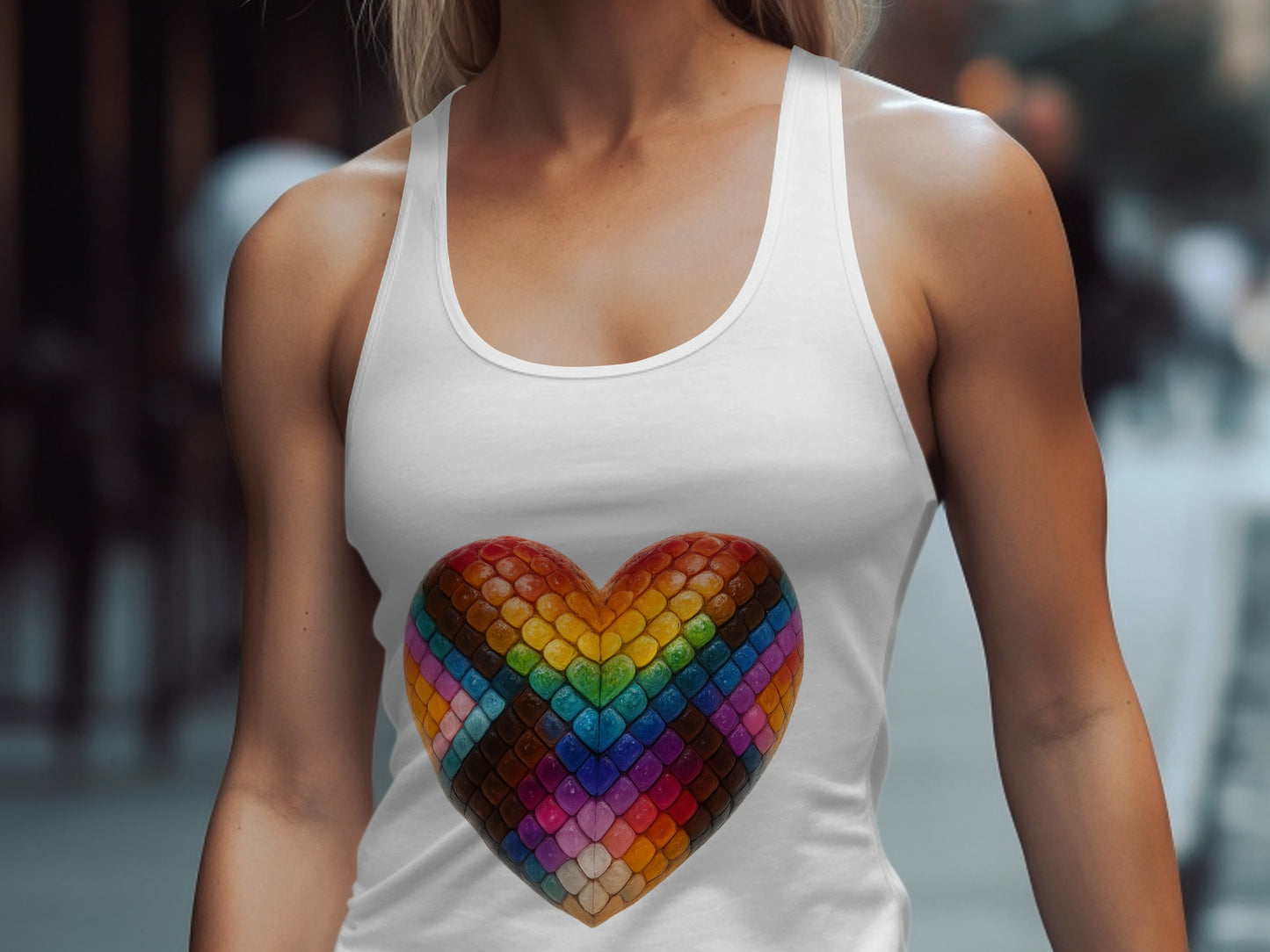 Colorful Heart Pattern Tank Top product type
