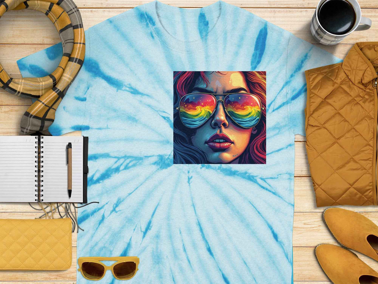 Pride Shirts: Vibrant LGBTQ Tees with Rainbow Wave Print
