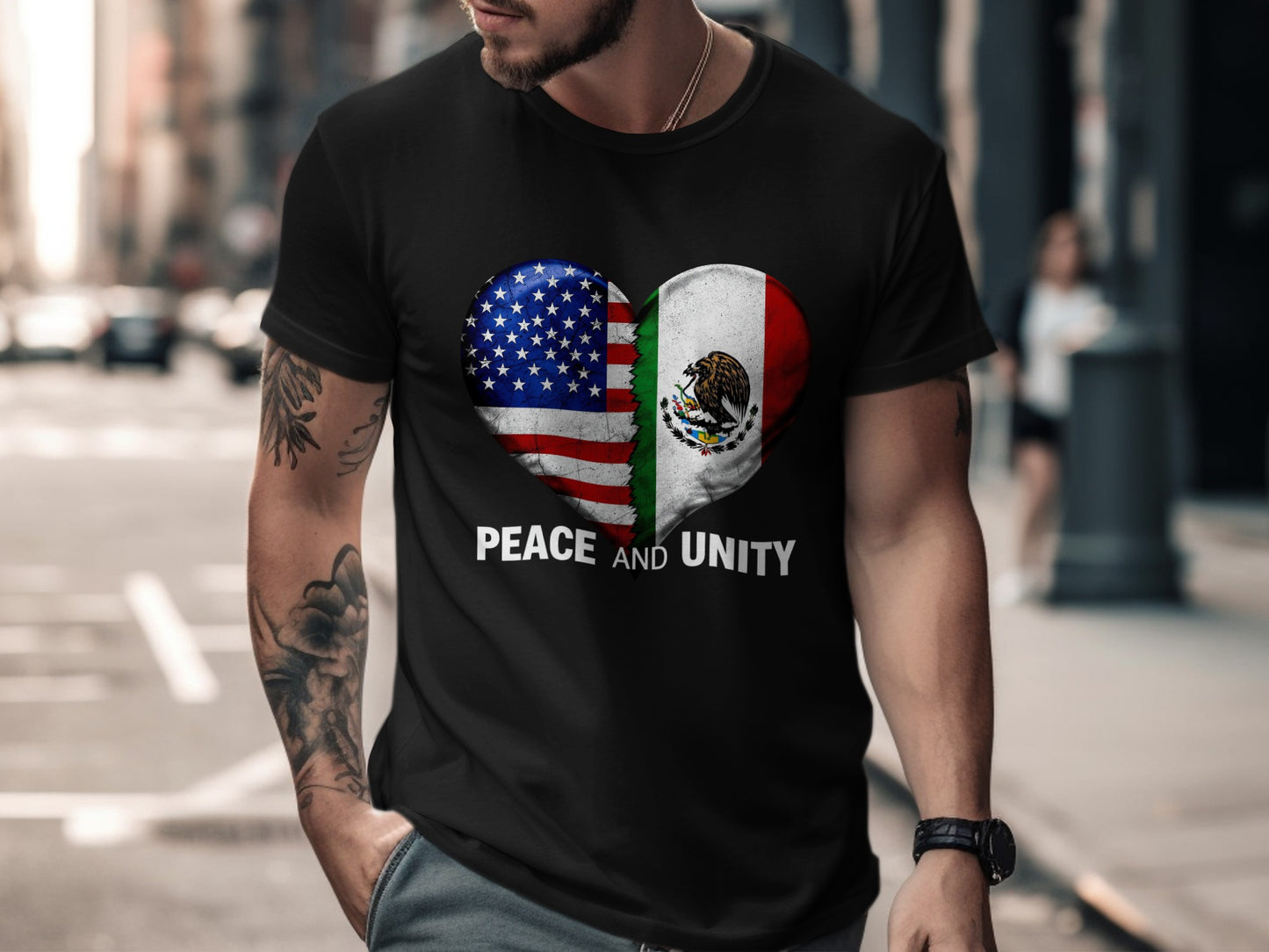 Peace and Unity Heart Flag Graphic T-Shirt product