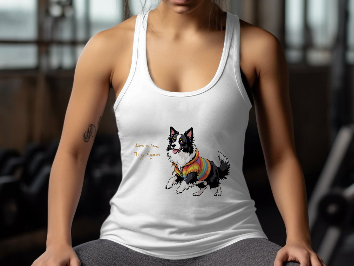 Love is Love Try Again Dog Picture Tank Top product