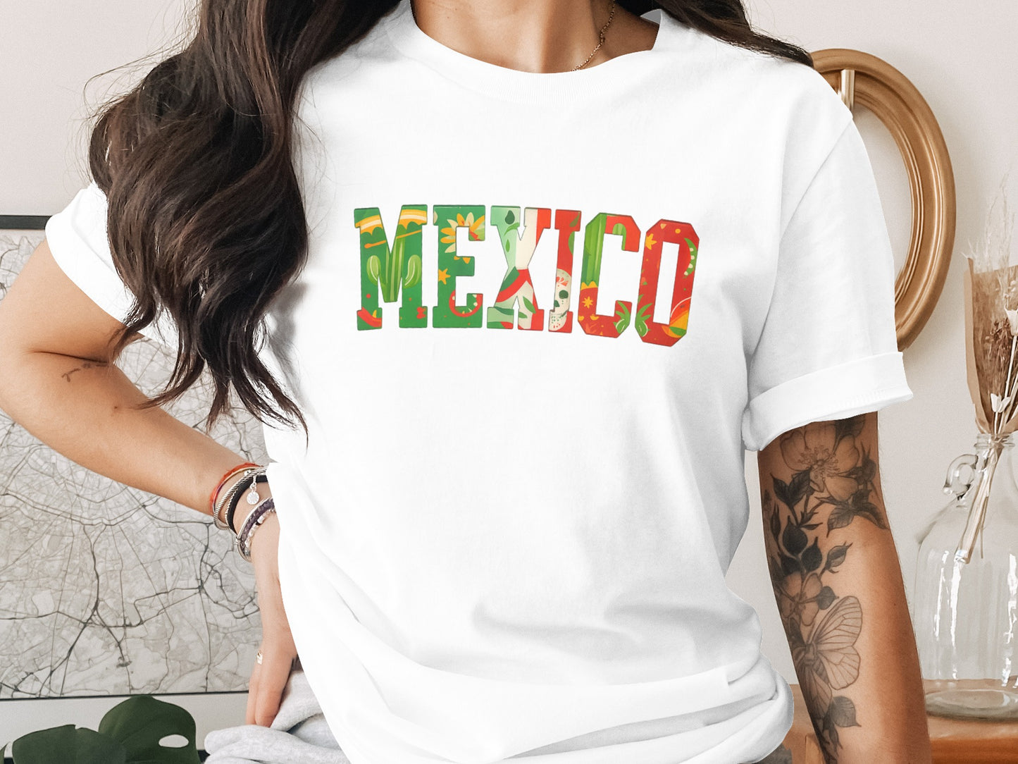 Vibrant Mexico Graphic Print White T-Shirt product