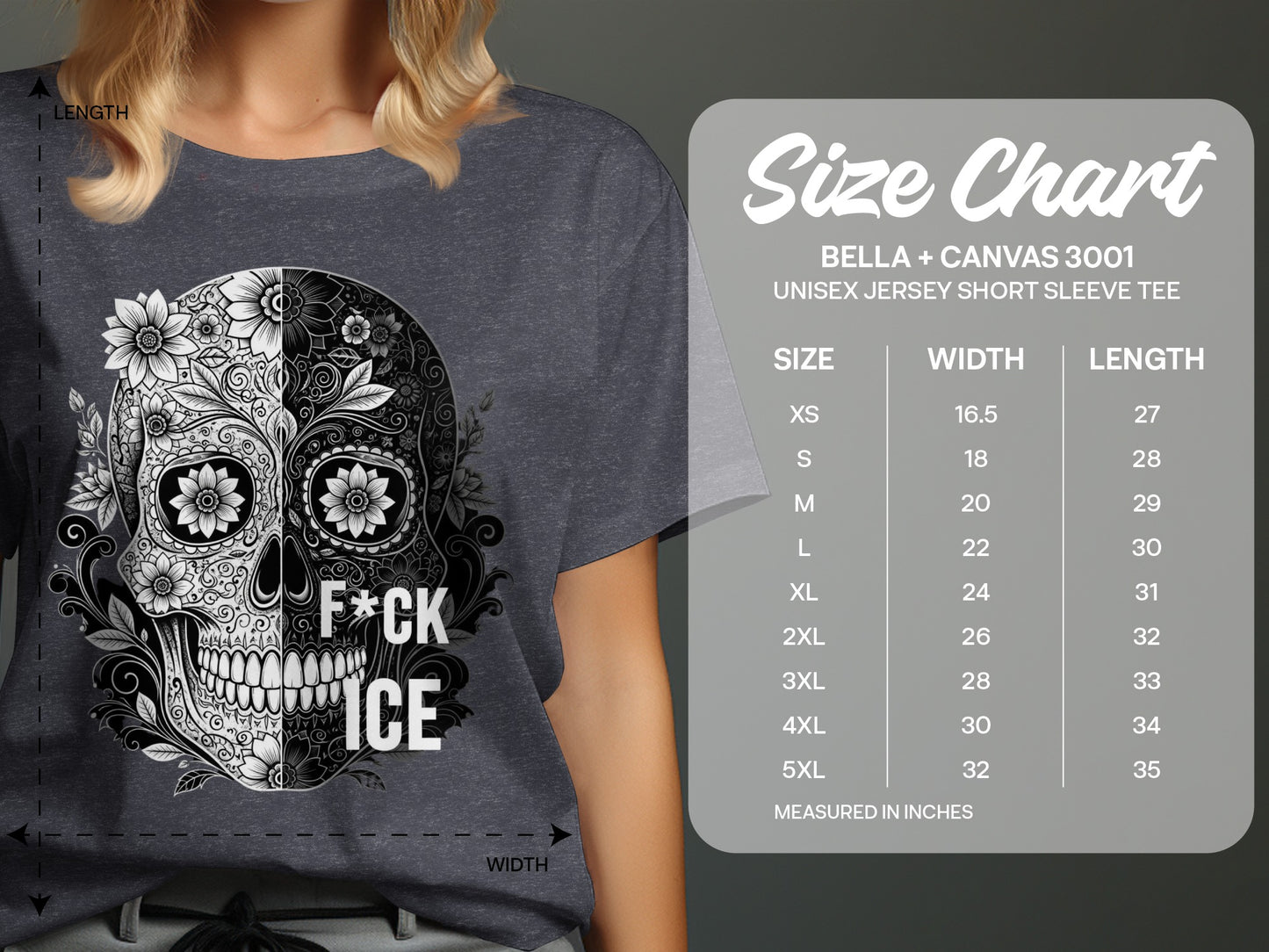 Skull Floral Design Unisex Short Sleeve Tee product
