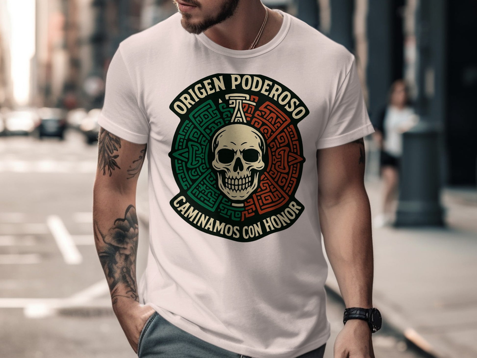 Origen Poderoso Caminamos Con Honor Skull T-shirt product